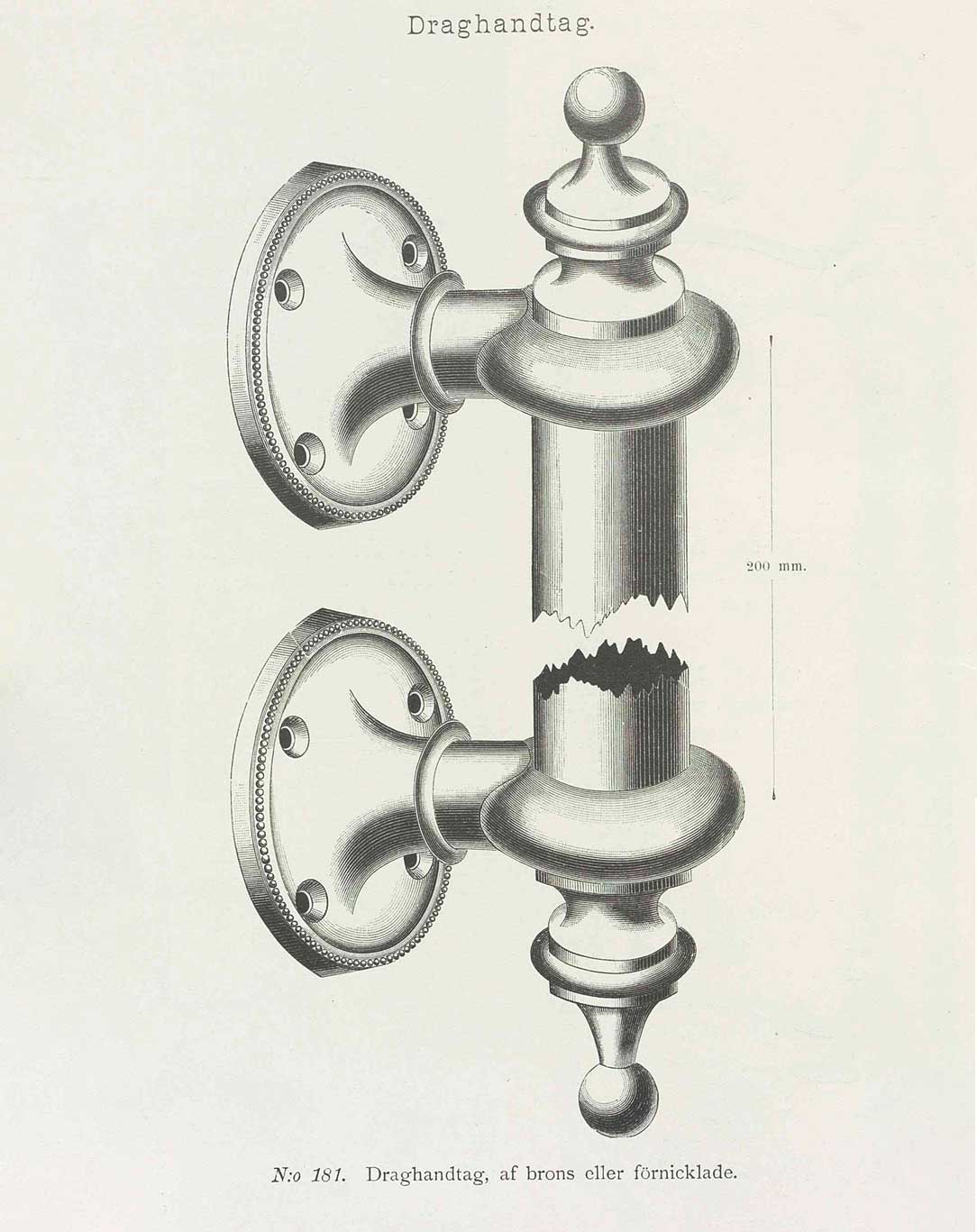 Pull handle - Door handle Næsman 181 brass image