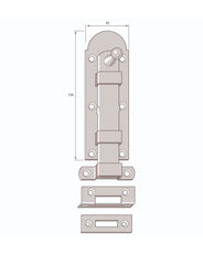 Slide latch - Aug. Stenman 612 with tin plate, Steel 135 mm thumbnail image
