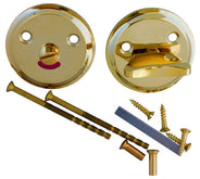 Bathroom lock - Round brass thumbnail image