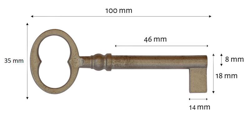 Nyckel till Kammarlås - Gammaldags nyckelämne image