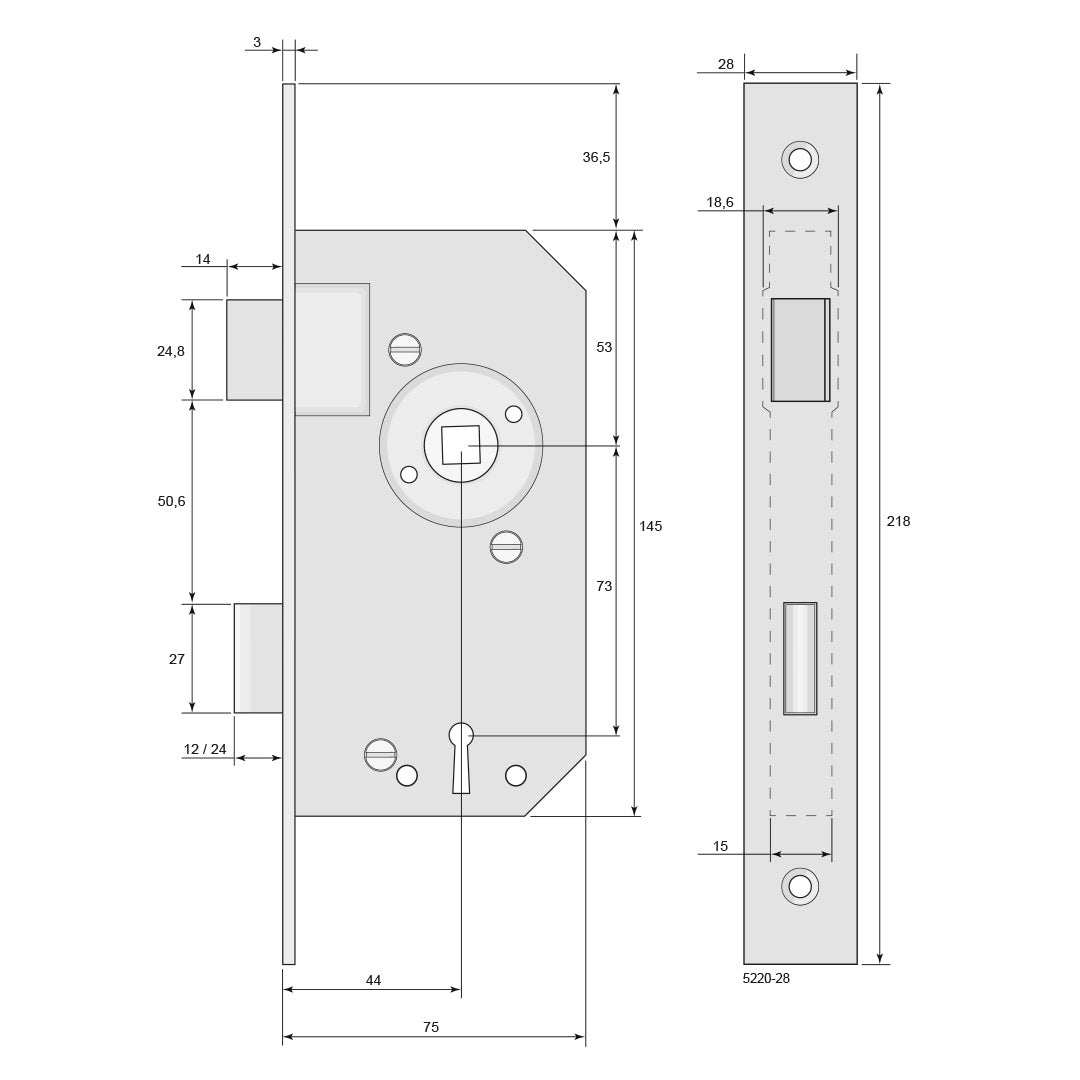 Traditional Lock Case with Key - Sekelskifte