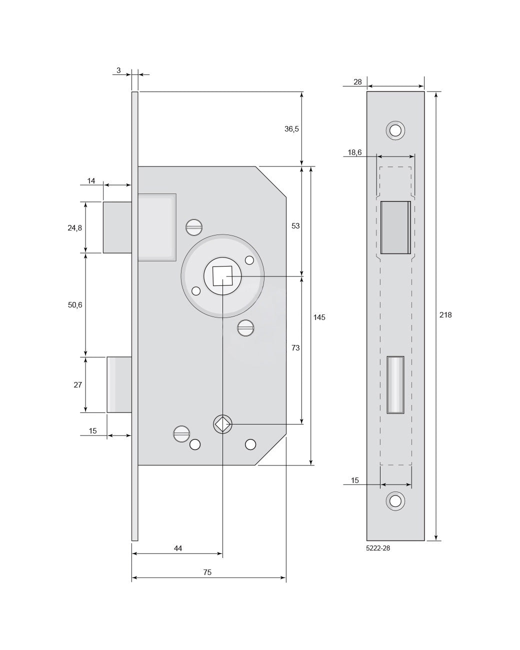 Traditional Mortise Lock Brass – Bathroom Lock image