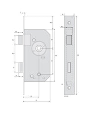 Traditional Mortise Lock Brass – Bathroom Lock thumbnail image