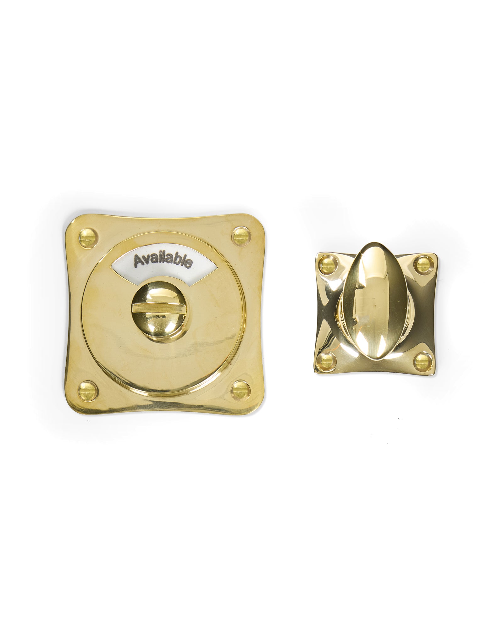 WC Lock in Brass with English Text image