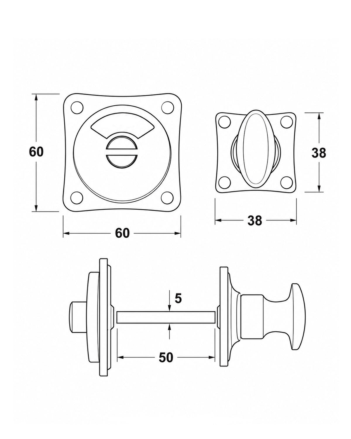 WC Lock - Brass Swedish Text image