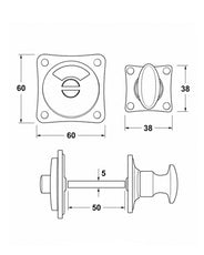 WC Lock - Brass Swedish Text thumbnail image