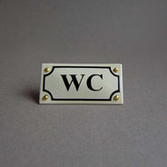 Enamel Door Sign - WC White/Black thumbnail image