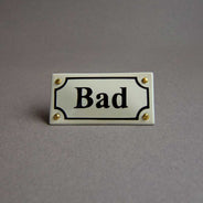 Enamel Door Sign - Bathroom White/Black thumbnail image