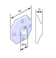 Door Handle Rosette - Albert Karlsson 25 brass thumbnail image