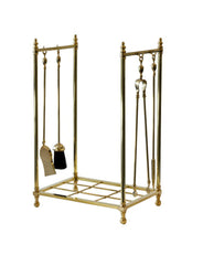 Log Rack with Fireplace Tools - Brass thumbnail image