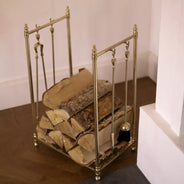 Log Rack with Fireplace Tools - Brass thumbnail image