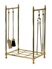 Log Rack with Fireplace Tools - Brass thumbnail image