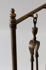 Log Rack with Fireplace Tools - Antique Brass thumbnail image