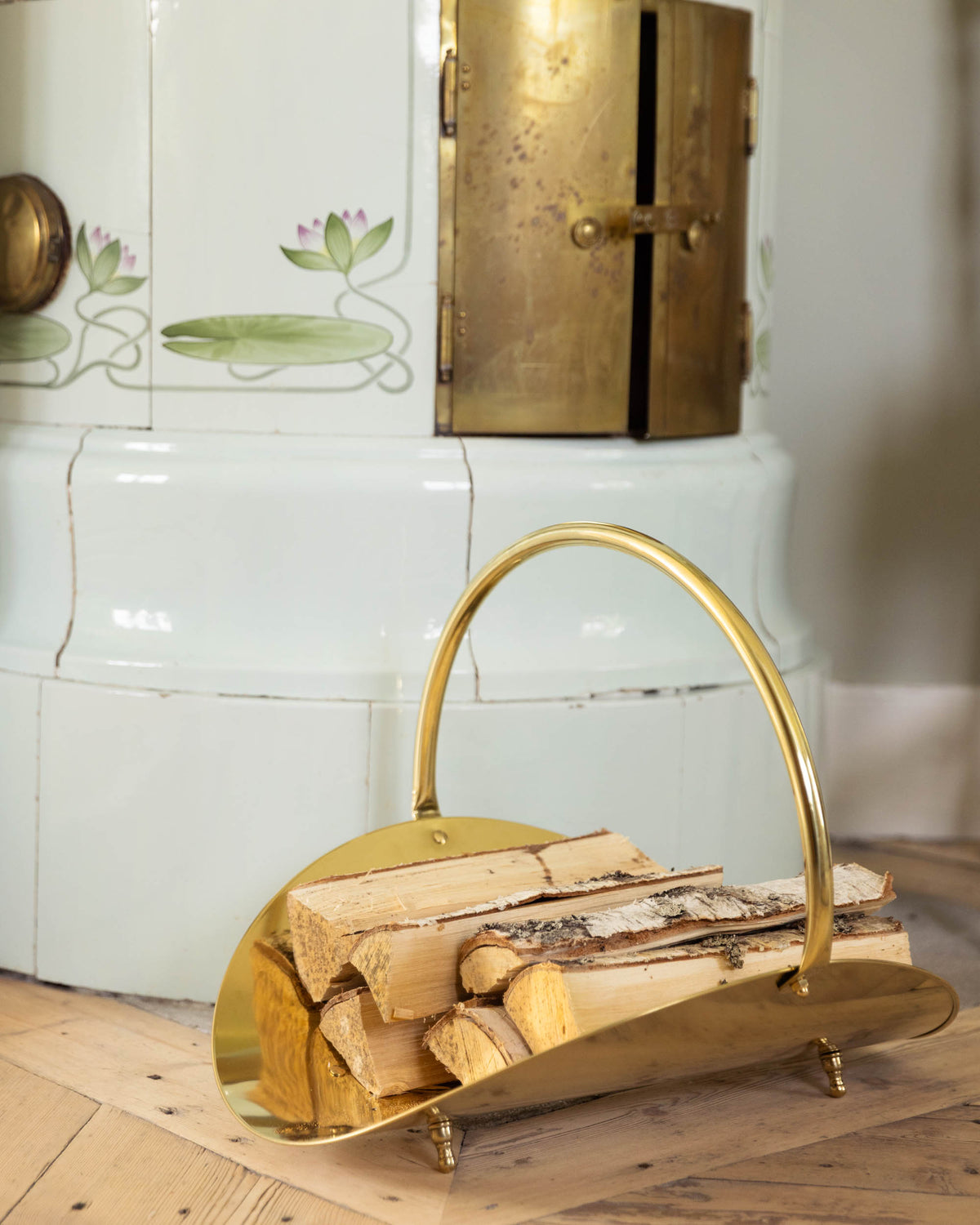 Log holder - Knopp brass image