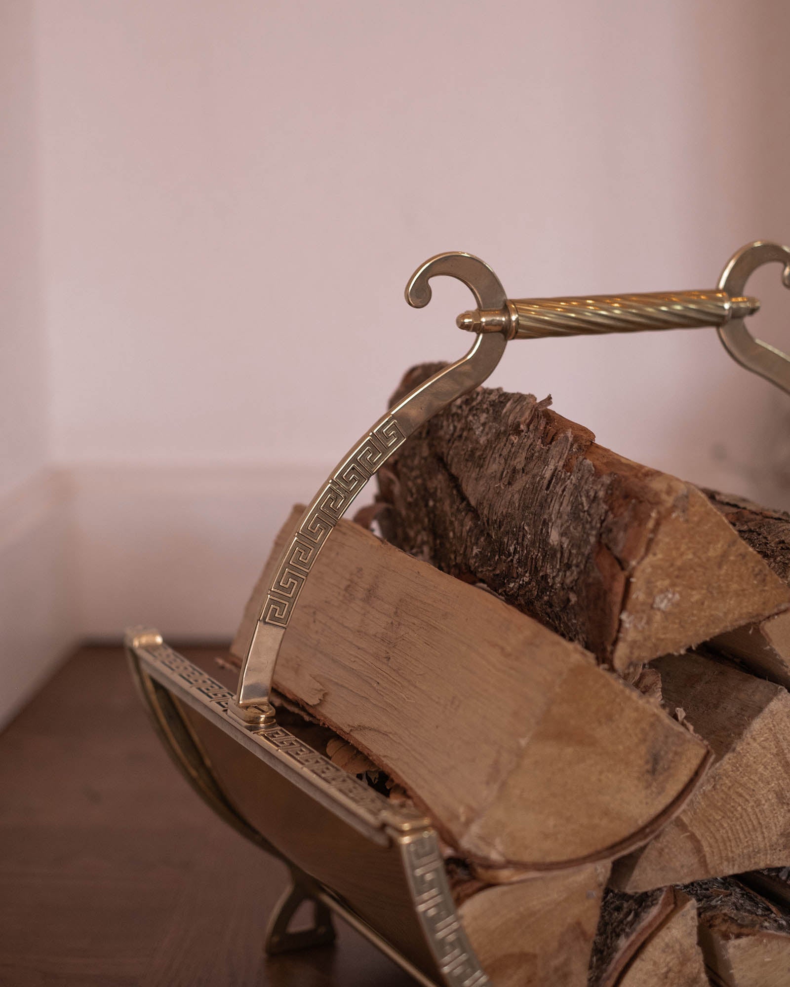 Log holder - Art deco brass image