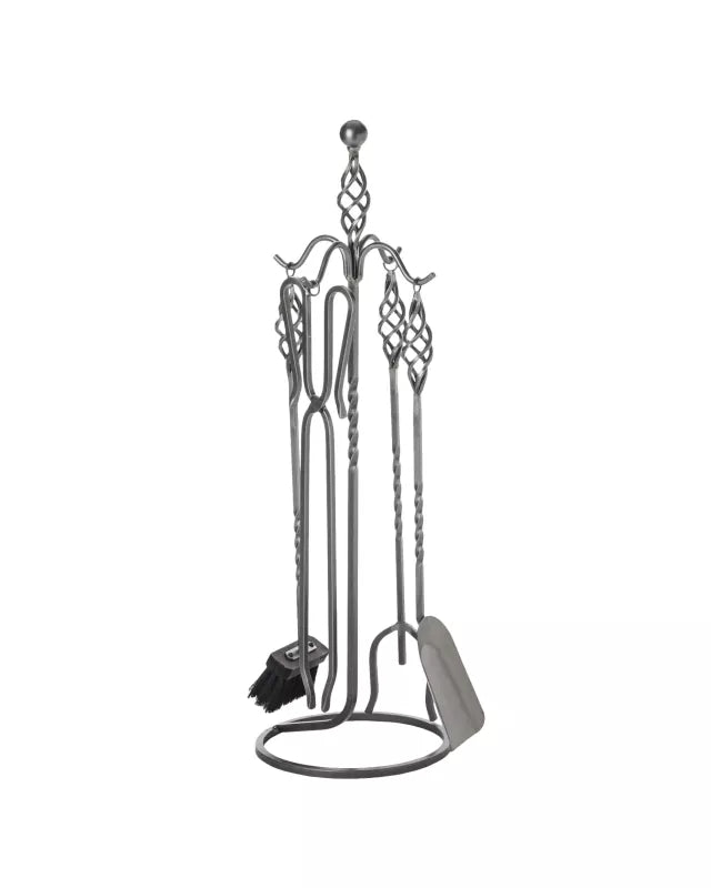 Wrought Iron Fireplace Tool Set - Spiran II