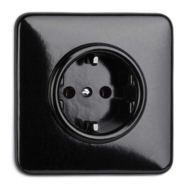 Outlet - Single, Square, in Bakelite