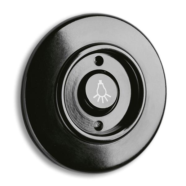 Round Light Switch in Bakelite - Rocker Button - for Hallways