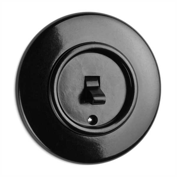 Round Bakelite Light Switch - Intermediate Toggle Light Switch