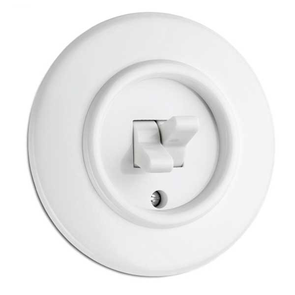 Round Duroplast Light Switch - Double Toggle Light Switch, Duroplast