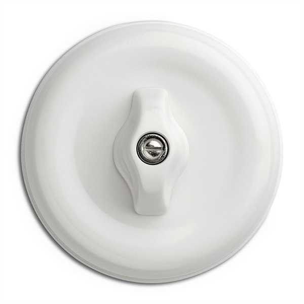 Lysbryter rund duroplast - Kronebryter (vri) hvit duroplast image