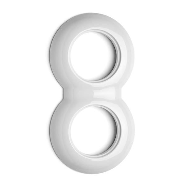 Cover Plate - Double White Porcelain