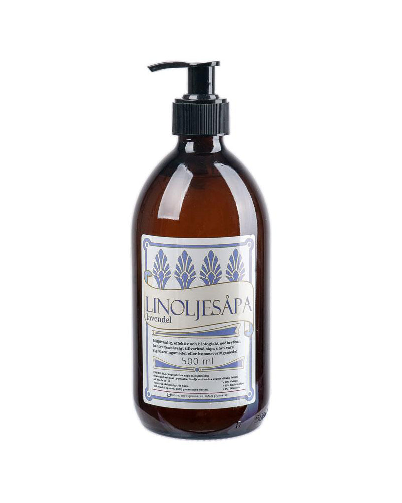 Linseed Oil Soap - Lavander 0.5 L Glass bottle