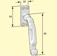 Espagnolette handle - Fix 5 brass thumbnail image