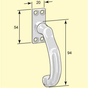 Espagnolette handle - Fix 6 nickel image