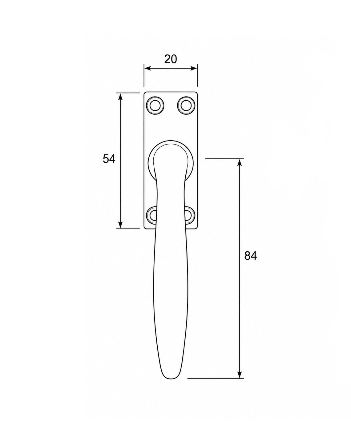 Espagnolette handle - Fix 14 brass image