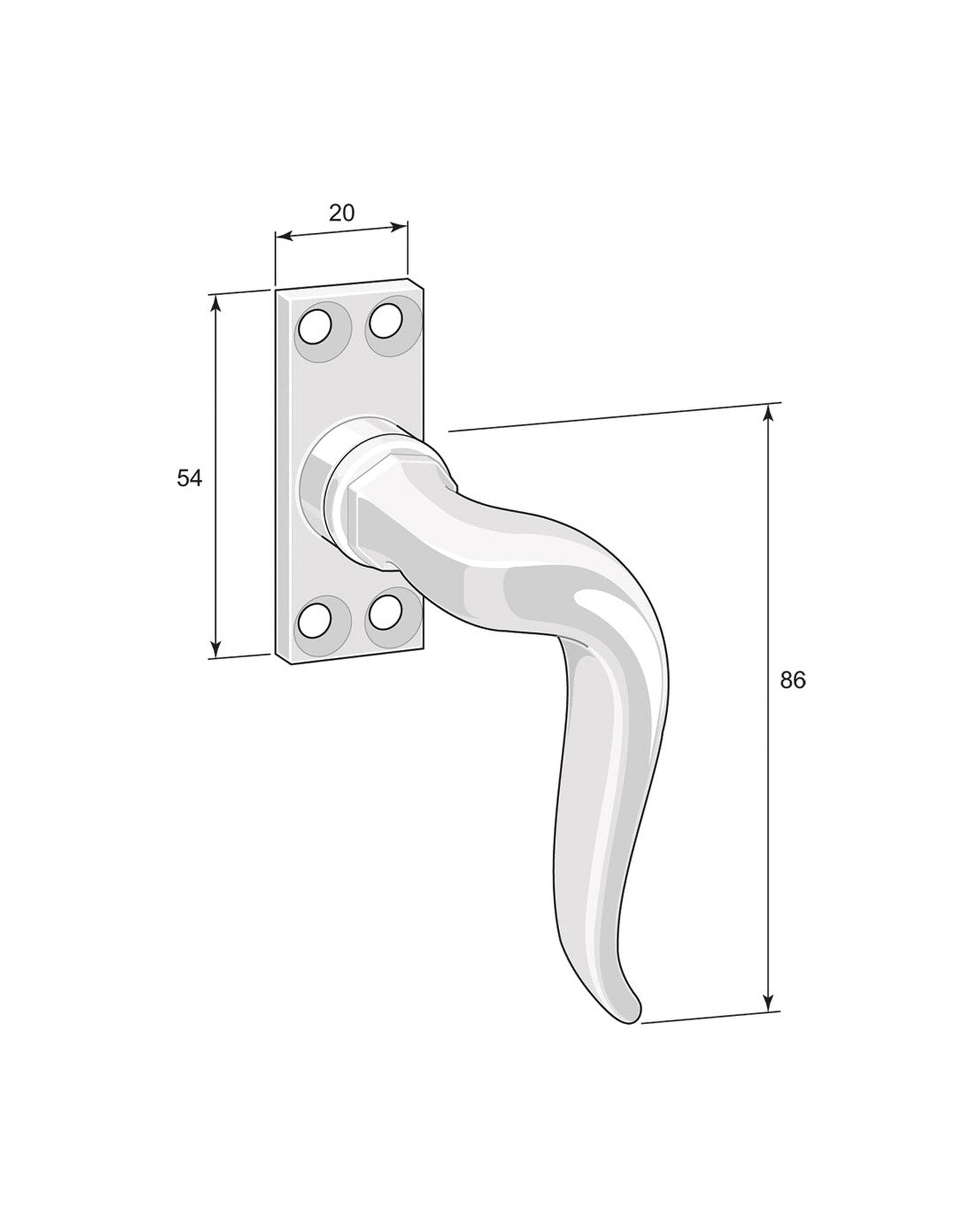 Espagnoletthåndtak - Fix 2 messing image
