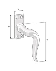 Espagnolette handle - Fix 2 brass thumbnail image