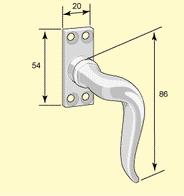 Espagnolette handle - Fix 2 brass thumbnail image