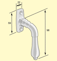 Espagnolette handle - straight drop nickel thumbnail image