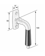 Treibstangengriff – Låsbolaget, gerade, Messing thumbnail image