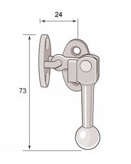 Fönsterlås - Næsman N:o 799 mässing kort variant thumbnail image