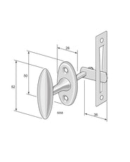 Window Latch – Eskilstuna No. 58 Brass thumbnail image