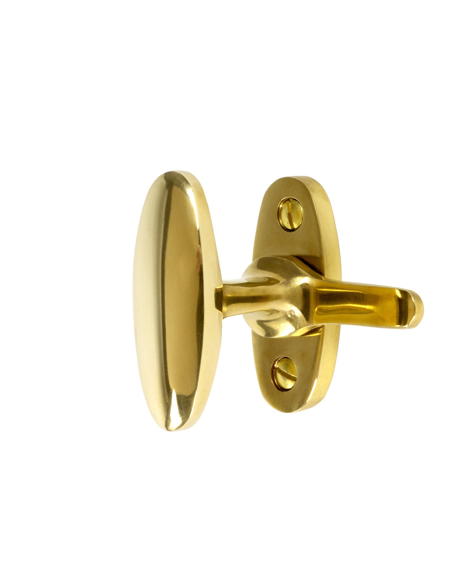 Window Latch / Cabinet Latch – Oval Brass image