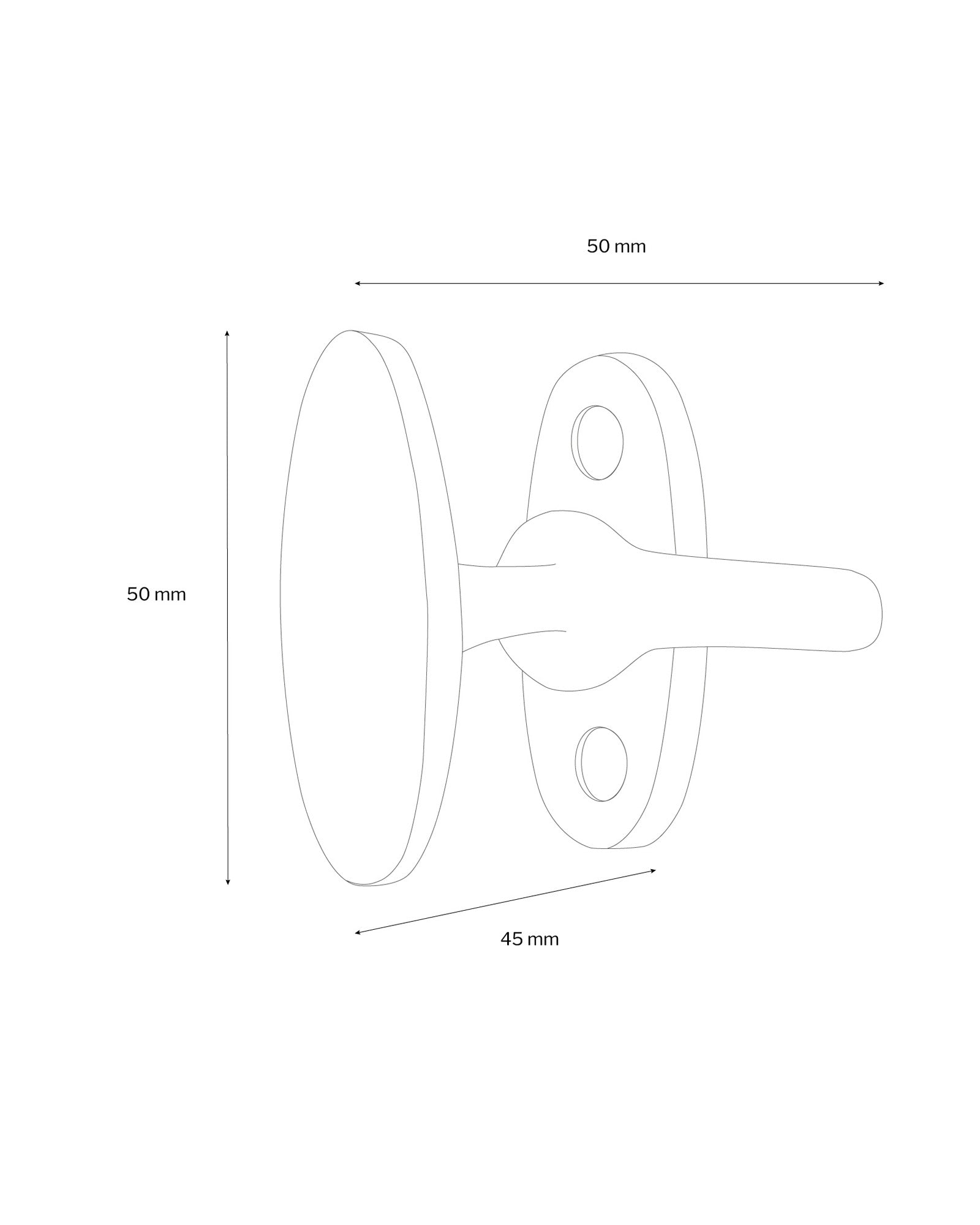 Window Latch / Cabinet Latch – Oval Nickel image