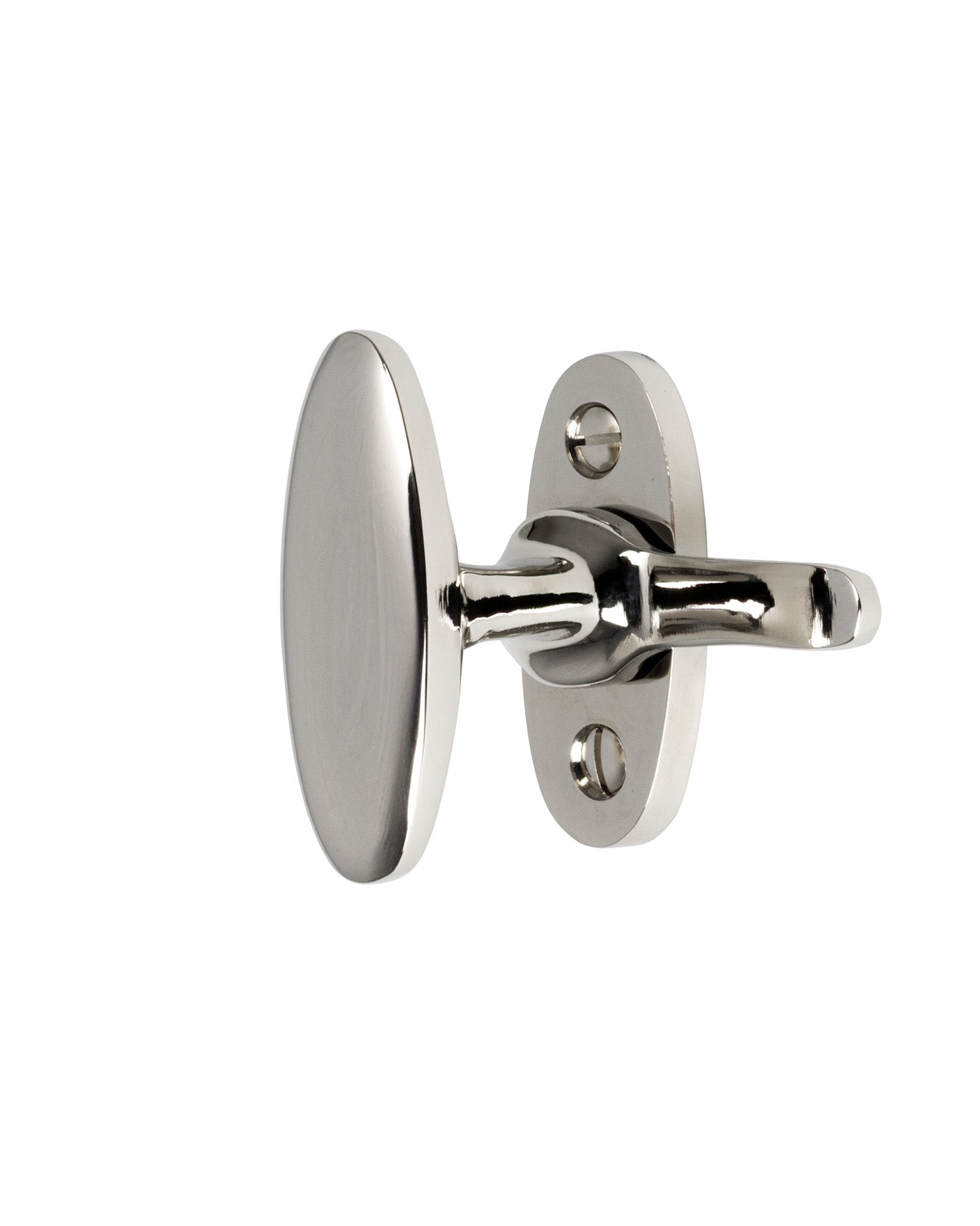 Window Latch / Cabinet Latch – Oval Nickel image