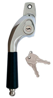 Spanjoletthandtag låsbart - Låsbolaget nickel böjd med lås thumbnail image