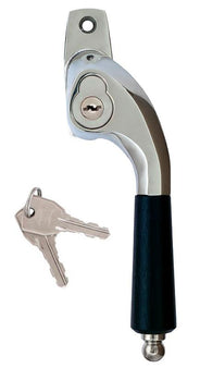 Spanjoletthandtag låsbart - Låsbolaget nickel böjd med lås thumbnail image
