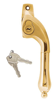 Lockable Espagnolette Handle - Solid Brass thumbnail image