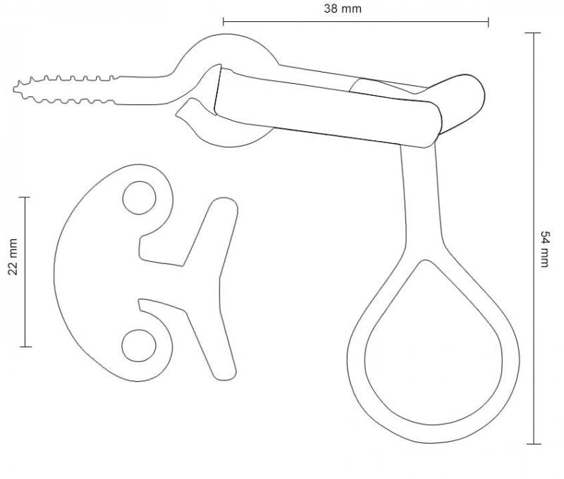 Fönsterlås - Hasp mässing image