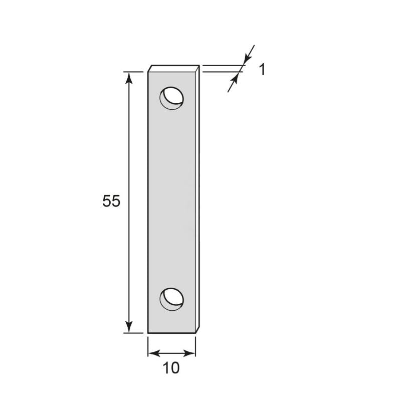 Latch Spacer Plate - 1 mm (0.04 in), brass image