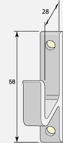 Window hook - Låsbolaget 1310 brass - 28 mm (1,1 in.) thumbnail image