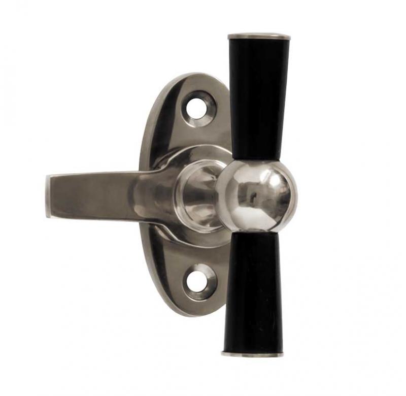 Window lock in nickel and black wood - Classic style – Sekelskifte