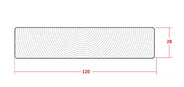 Terrassebord i kjernefuru - 28 x 120 mm - Lengde 3,9 m thumbnail image