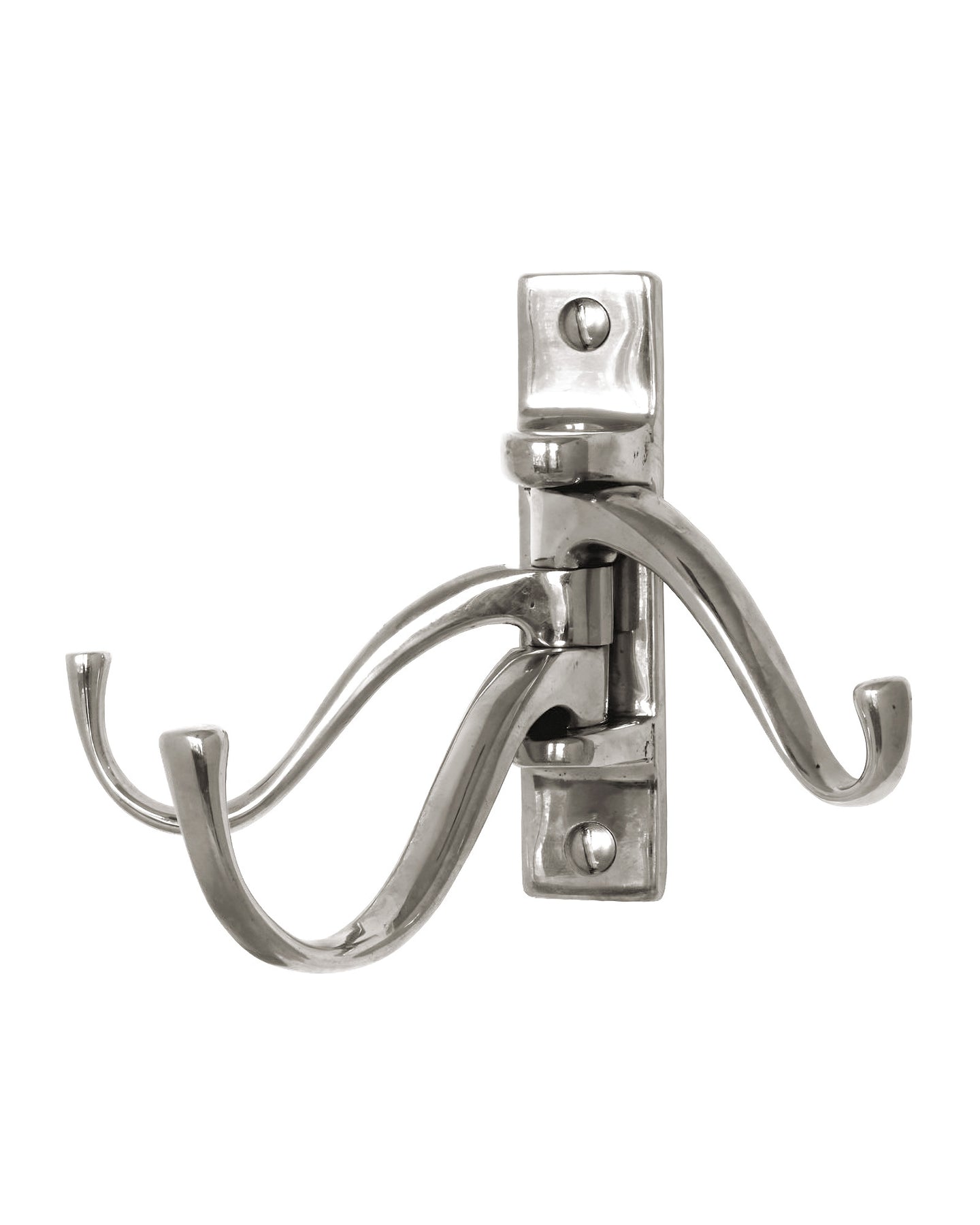 Coat hook - 3-arm swivel hanger nickel