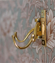 Coat hook - 3-arm swivel hanger brass thumbnail image